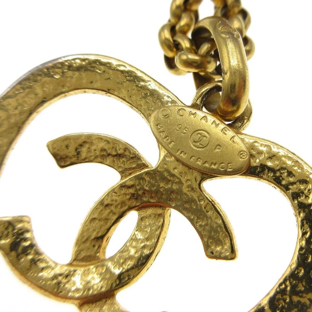Chanel Heart Chain Pendant Necklace Gold 95P - Picture 4 of 5